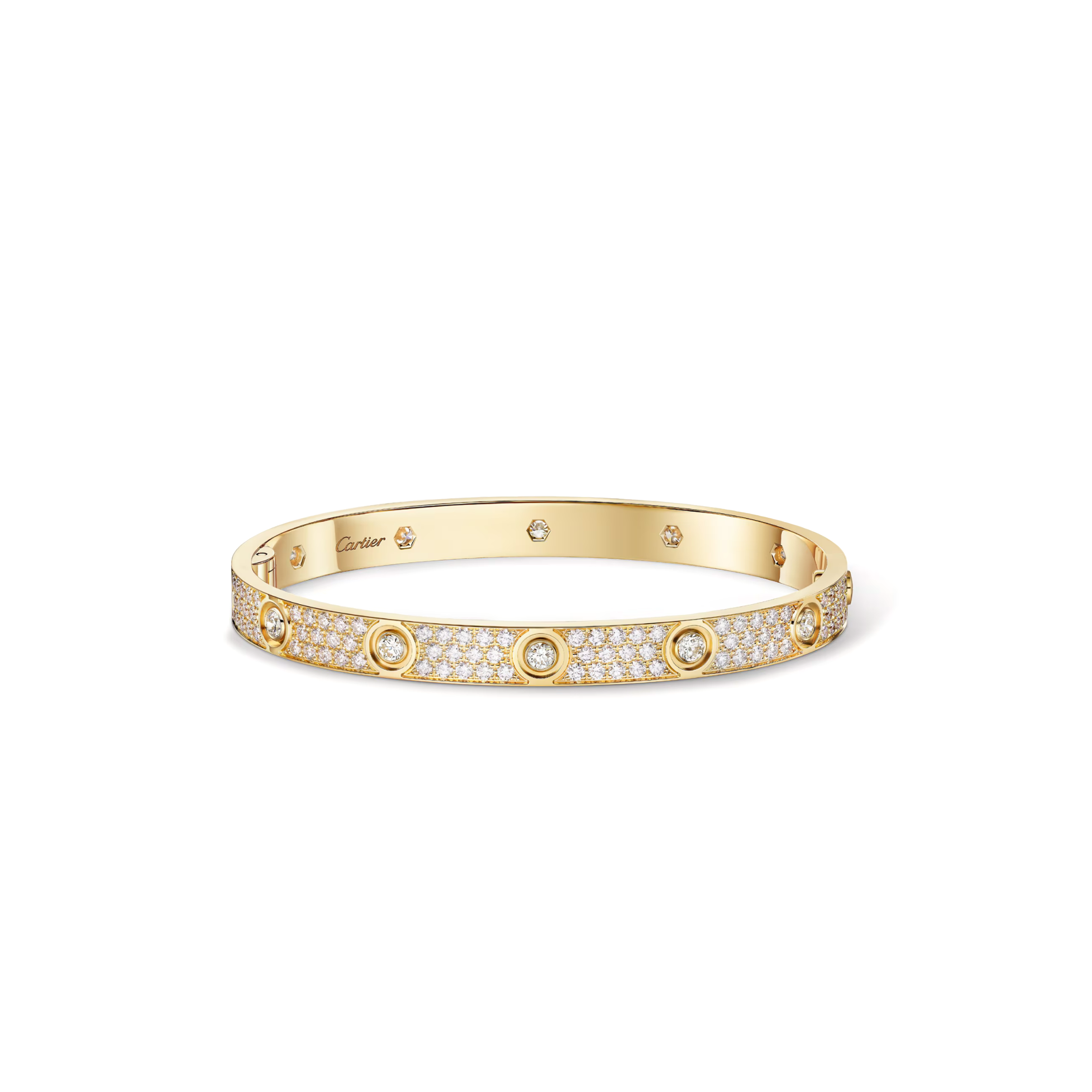 CARTIER LOVE BRACELET, CLASSIC MODEL, PAVED, 10 DIAMONDS N6727317